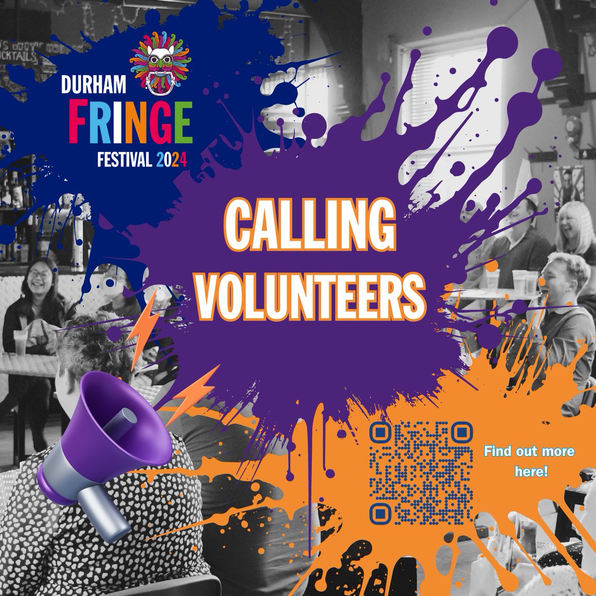 Join the magic behind the scenes! Durham Fringe Festival is calling for passionate volunteers to help make this year's event unforgettable. Discover more about the role and sign up as a volunteer by clicking the link below: durhamfringe.co.uk/volunteer/