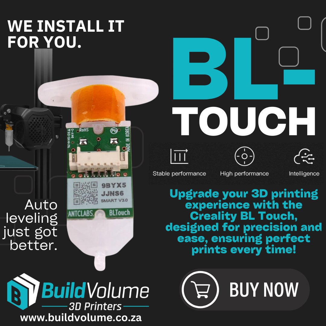 Say goodbye to bed leveling woes with the BL-Touch!🤩
buildvolume.co.za/.../creality-b…
Avoid voiding your printer warranty,  allow us to install the BL-Touch for you!
#BuildVolume #creality #CrealityBLTouch #AutoBedLeveling #UpgradeYourPrinter #sandton #CapeTown #pretoria #southafrican