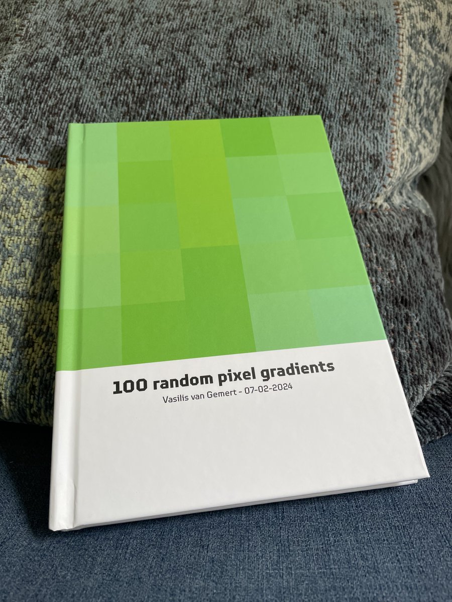 Every now and then I speak at universities and it's always a blast to speak to eager students with lots of bright ideas. Last February I was invited by Vasilis to speak at CMD in Amsterdam and as a thank you, he sent me this wonderful book with a 100 random gradients.