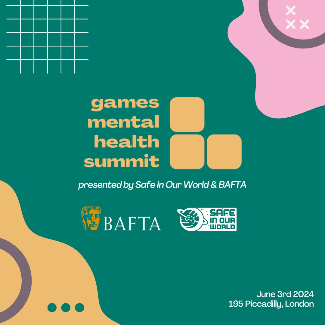 After the success of our 2023 summit, @SafeInOurWorld and BAFTA will host the 2024 Games Mental Health Summit this June, bringing together industry professionals and mental health clinicians to explore how we can create a safer industry for everyone. 👉 bit.ly/3U7vhlC