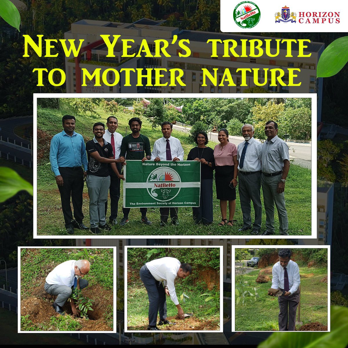 NatBeHo's tweet photo. The tree planting ceremony during New Year's holds special significance as a gesture of gratitude towards nature, a tradition upheld by NatBeHo-Horizon Campus Nature Club for many years. This year we selected Ceylon Ironwood (Mesua ferrea). https://t.co/FbaRUqdyvS