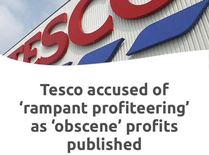 £2.3B profit as we struggle to live and @RishiSunak  tells us he’s brought inflation down. Food  prices were hiked way up over a year ago and unlikely to come down. Supermarkets should be forced to bring prices down?! @theJeremyVine @StormHuntley @TrussellTrust #RighttoFood