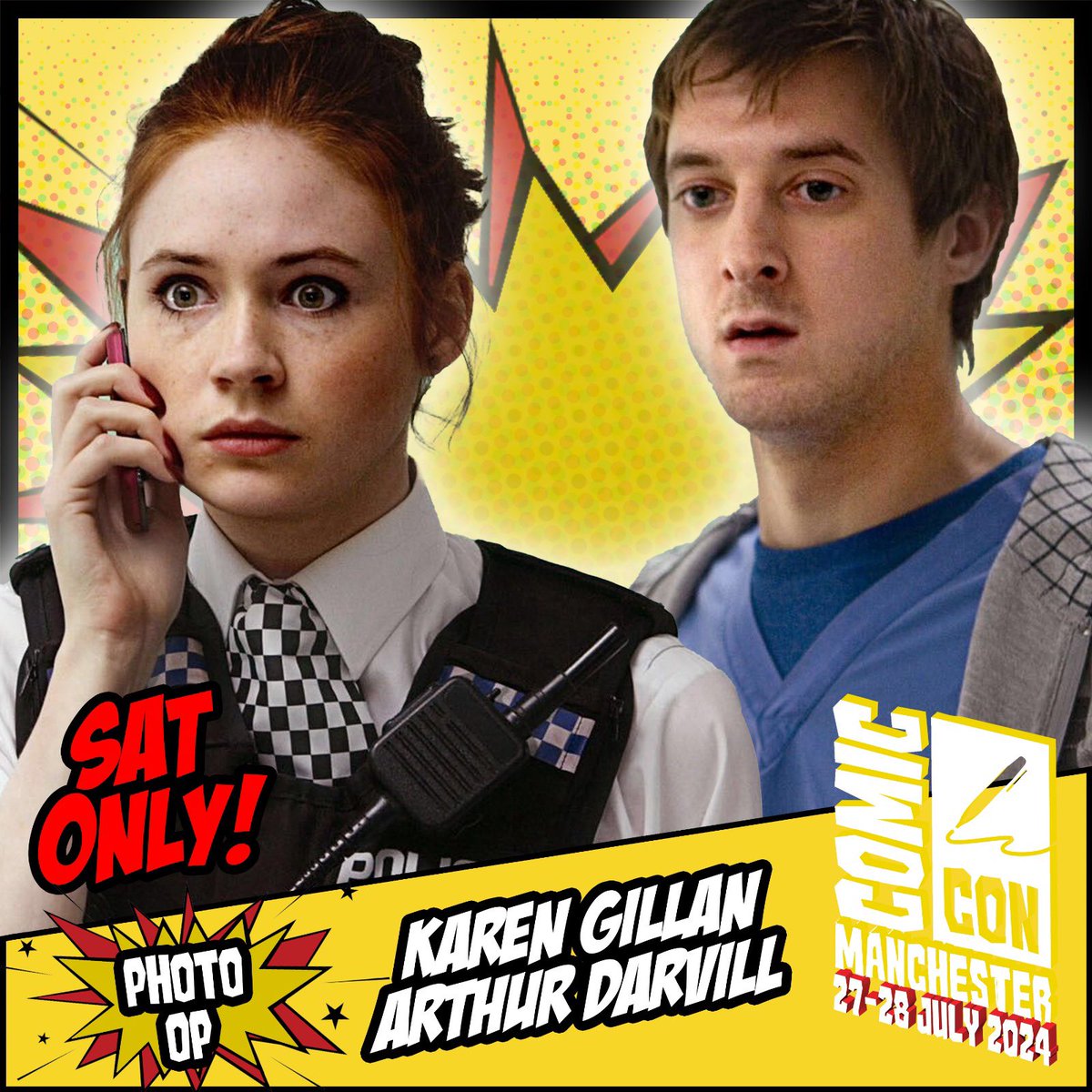 DR WHO DUO PHOTO Comic Con Manchester presents a duo photograph opportunity with Karen and Arthur. Please note, this opportunity is Saturday only! Tickets: comicconventionmanchester.co.uk
