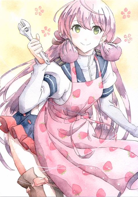 明石「新型の交換パーツが入ったよ! 試してみる?」#アナログ #透明水彩 #艦これ #明石(艦隊これくしょん) 