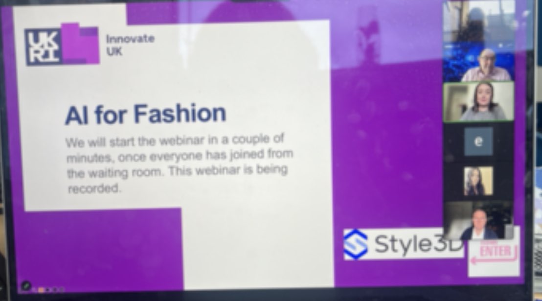 We’re ready to go live AI in #fashion #seminar with @innovateuk and @style3D The future is here!