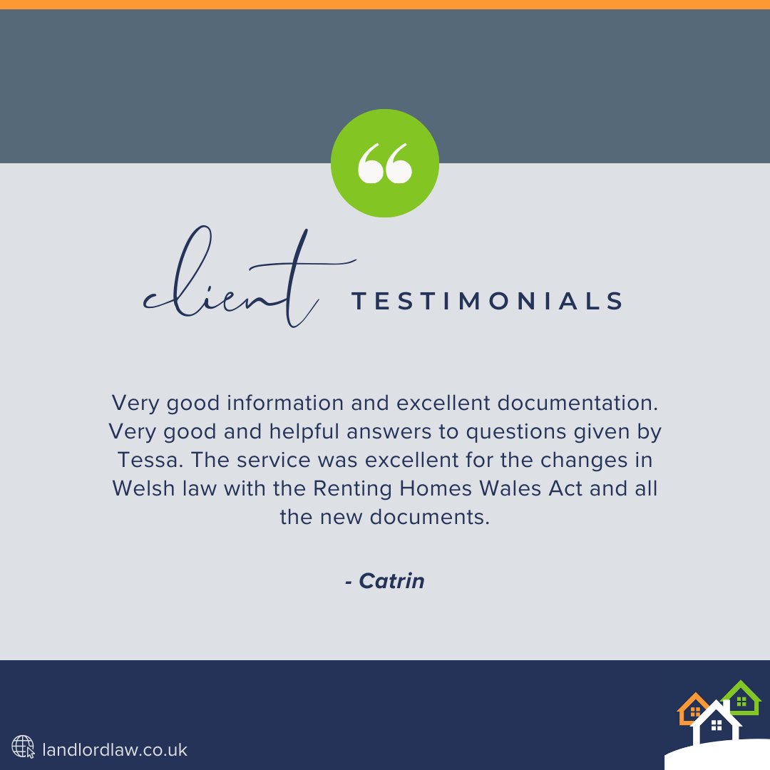 Thank you Catrin for your generous feedback.

Here's to navigating legal changes together, with clarity and confidence!

#landlordlaw #landlord #uklandlord #propertymanagement #lettings #landlordlife #testimonial #customerreview