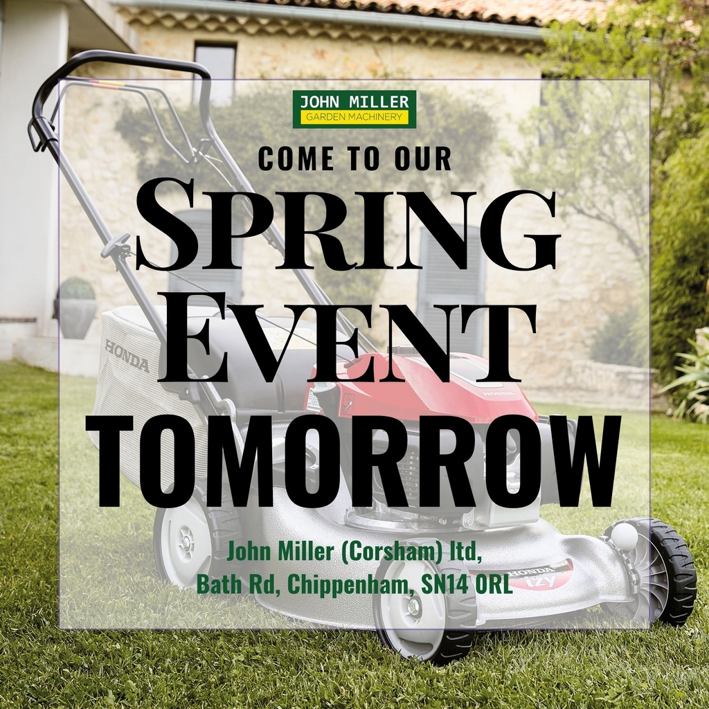 JohnMiller_GM's tweet image. Our Spring event is tomorrow! We very much look forward to seeing you in store tomorrow - come on in for complimentary refreshments, live machine demos and exclusive in store offers

#JohnMillerLtd #JohnMillerCorshamLtd #ChippenhamBusiness #GardeningExperts