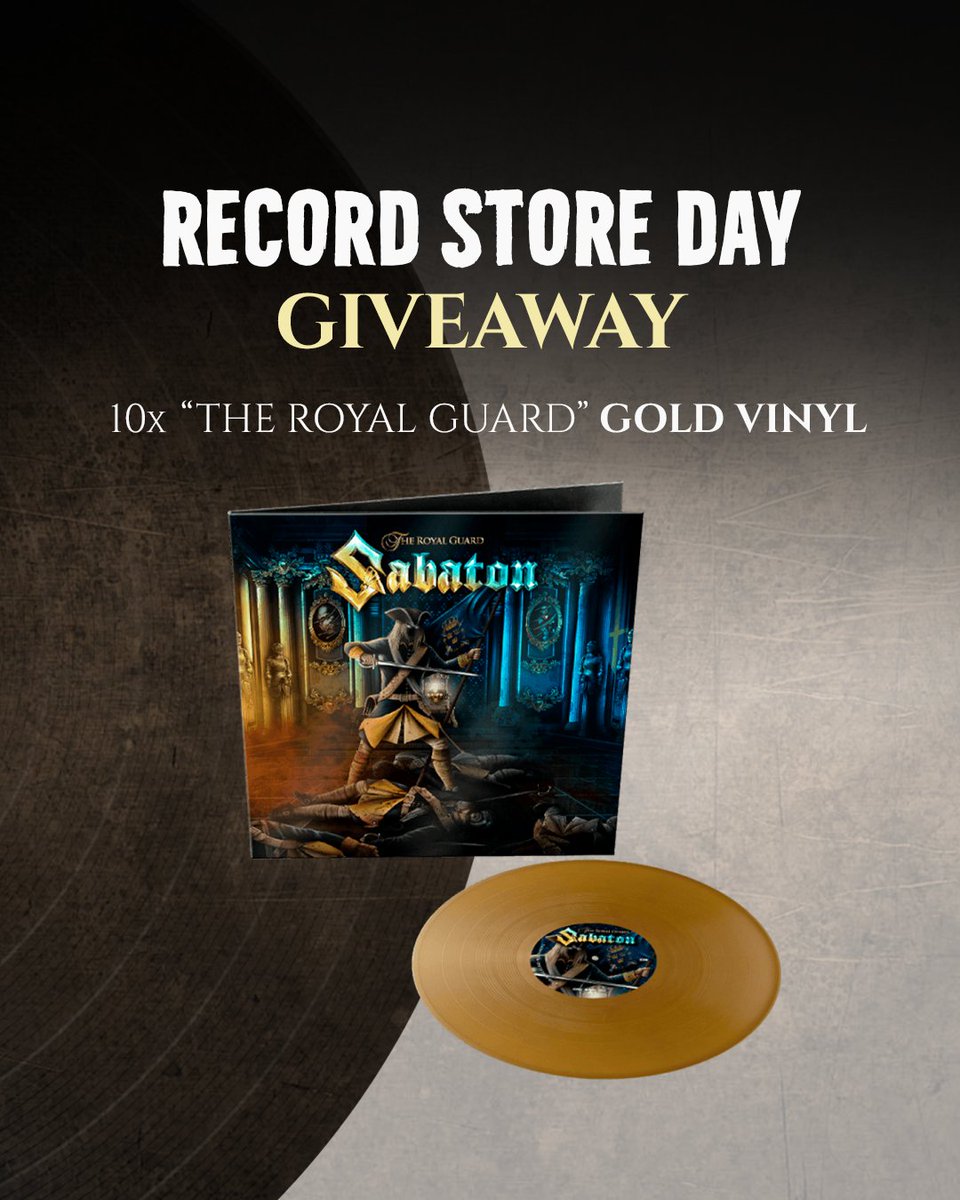 📢 📢 RECORD STORE DAY GIVEAWAY 📢 📢 👉sabat.one/GoldVinylTRG It’s Record Store Day tomorrow! We are handing out 10 “The Royal Guard” records in GOLD to 10 lucky winners! You have the whole weekend to enter the giveaway! Boost your chances of winning by completing more actions.