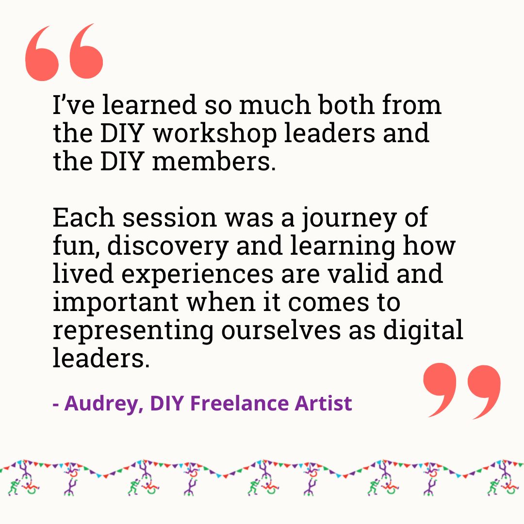 🎭 Thank you, Audrey, we're thrilled you enjoy your time with us at DIY Theatre! Learning together is what it's all about and your insights shine a spotlight on the importance of lived experiences. Keep rocking those digital leaders unite! 🌟 #DIYTheatre #30YearsOfDIY