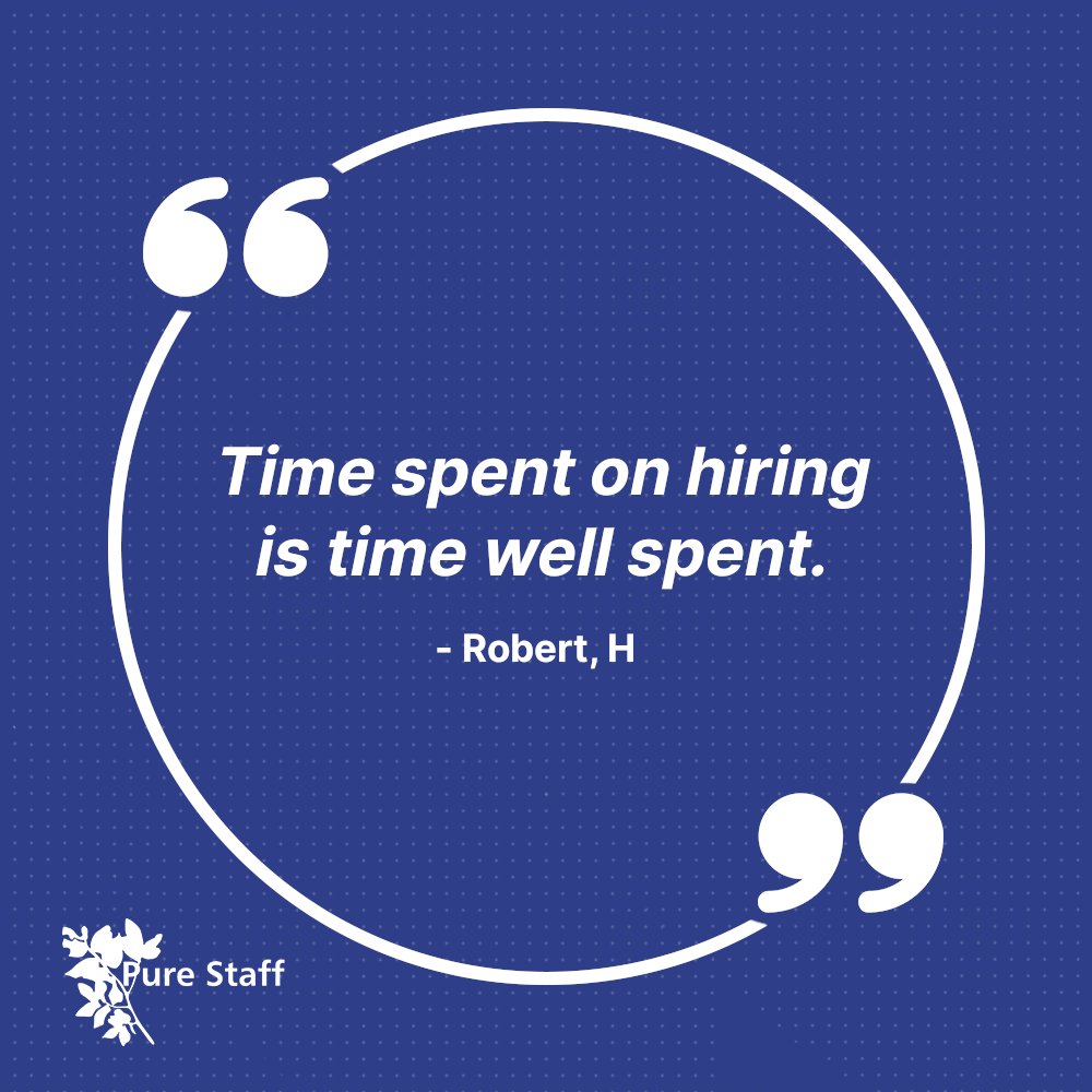 “Time spent on hiring is time well spent.”

- Robert, H
.
.
#recruitmentquote #quotes #recruitment #quoteoftheday #success #businessquotes