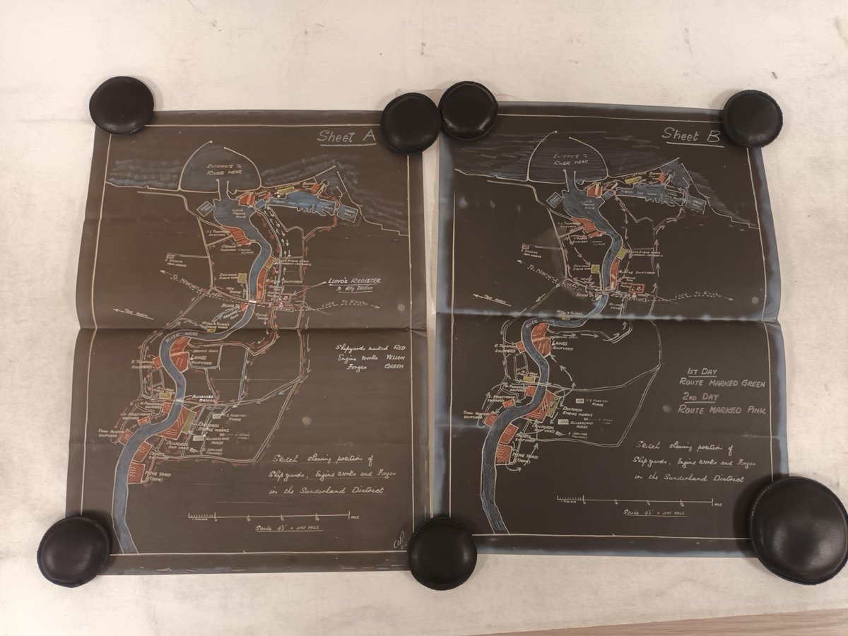 A pair of hand drawn (& very colourful!) maps by the Visitation Committee for their upcoming visits to shipbuilding yards c.1930 #ArchiveTravel 🗺️✏️
@ARAScot #Archive30 @explorearchives @ArchiveHashtag