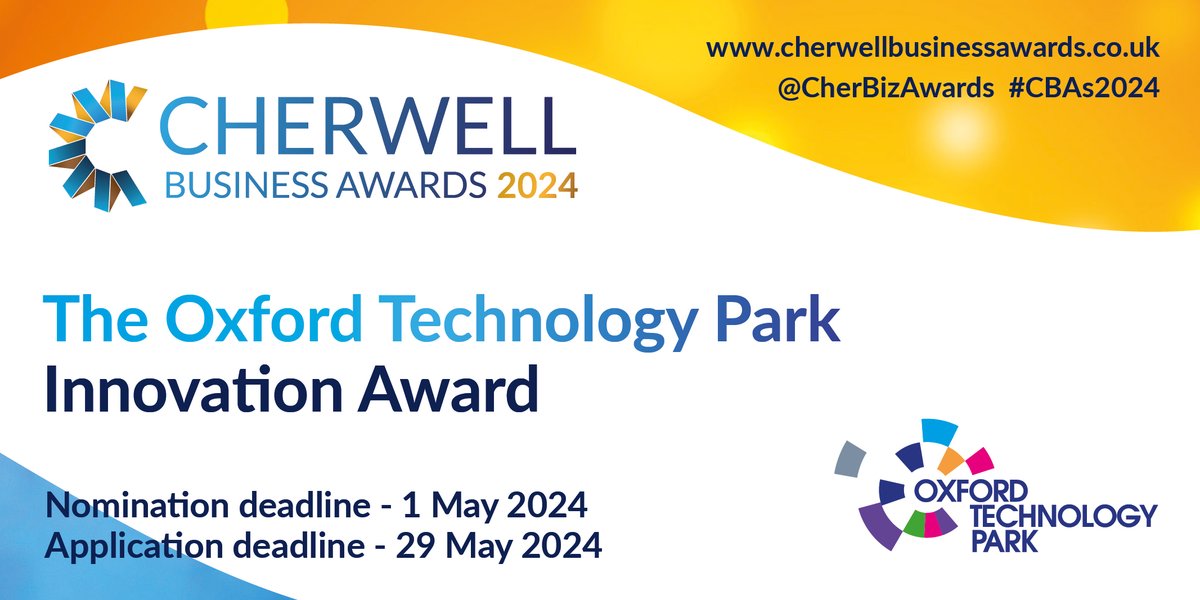 The deadline for Cherwell Business Awards nominations is fast approaching! We're thrilled to be continuing our sponsorship of the Innovation category at this year's #CBAs2024. Showcase your innovation and success! Apply or Nominate now ⬇️ cherwellbusinessawards.co.uk/award/innovati… #innovation