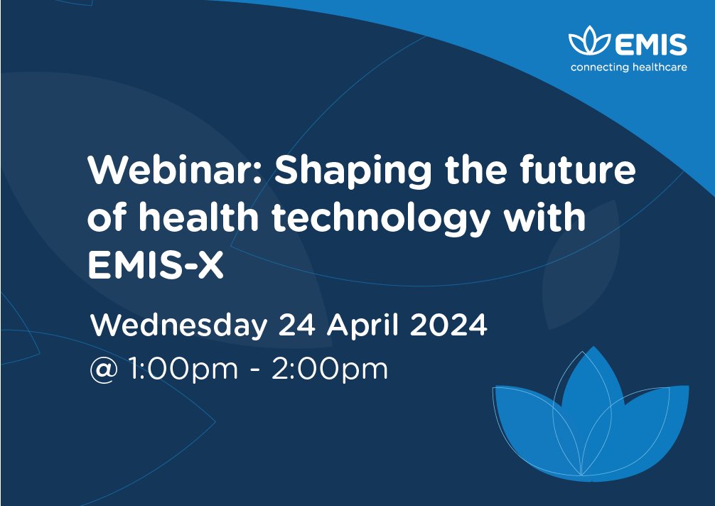Don’t forget, there’s another opportunity to find out more about EMIS-X with our latest webinar session which will take place on Wednesday 24 April from 1pm – 2pm. Register now! 👉 okt.to/nbjtN2   #EMISX