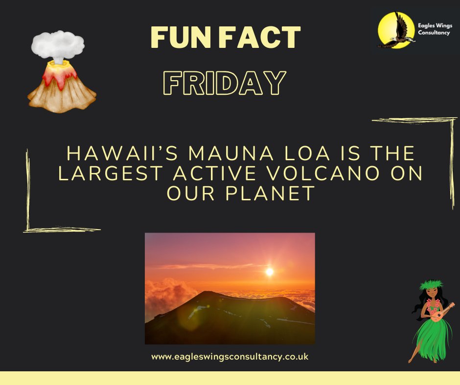 #FunFactFriday #Hawaii #MaunaLoa #Volcano #Planet

#EaglesWingsConsultancy eagleswingsconsultancy.co.uk X – @EWConsultancy