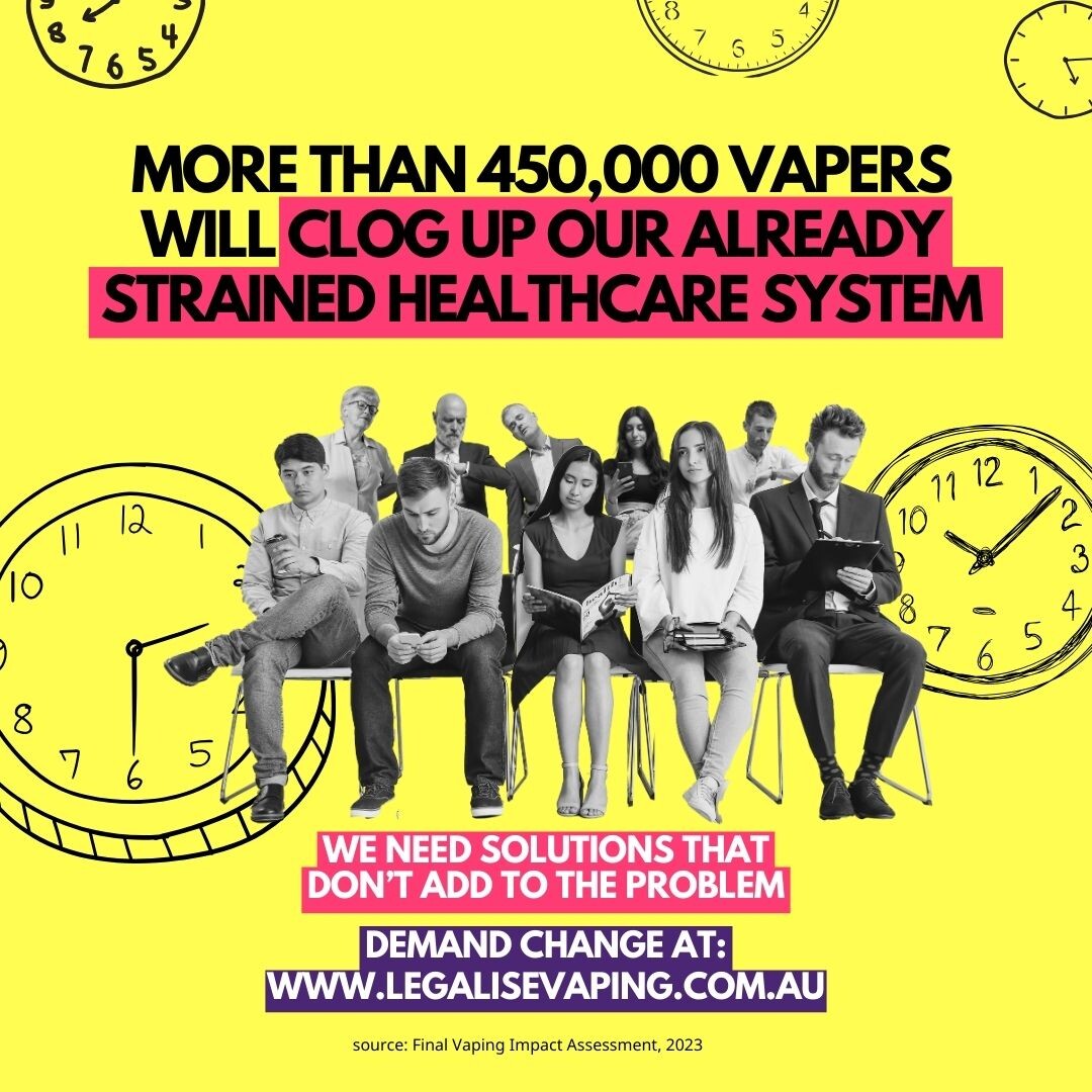 Australia’s health care system is already struggling.  GPs should not be placed under more pressure to solve the government’s failed vaping policy. 

Demand change at:  legalisevaping.com.au/email-your-mp #legalisevaping