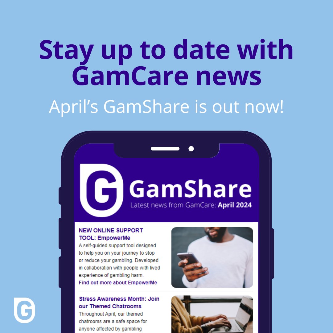 📧 Want to find out what's new at GamCare? April's edition of GamShare is out now: ow.ly/YUNc50RiQHf