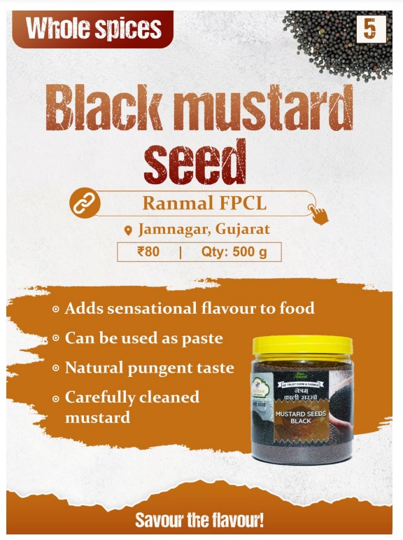 Spicy time!
Add taste & flavour to your cooking with these high-grade black mustard seeds. Grind them to make sauce & salad dressings.

Buy from FPO farmers at👇

mystore.in/en/product/nat…

Pure & natural

@AgriGoI @CMOGuj @ONDC_Official @PIB_India @mygovindia #VocalForLocal #tasty