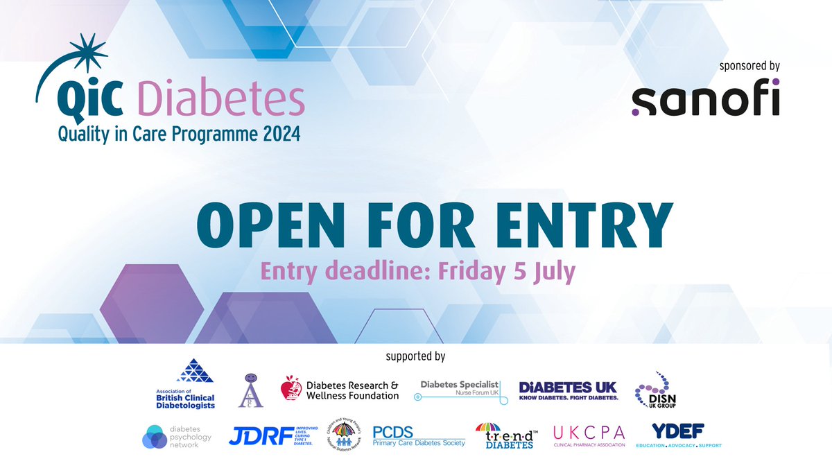 QiC Diabetes 2024 now open for entry. Enter here bit.ly/3xYLFdi and see all the information online bit.ly/3W15duZ Look forward to seeing your entries. #qicdiabetes #recognition @sanofiuk