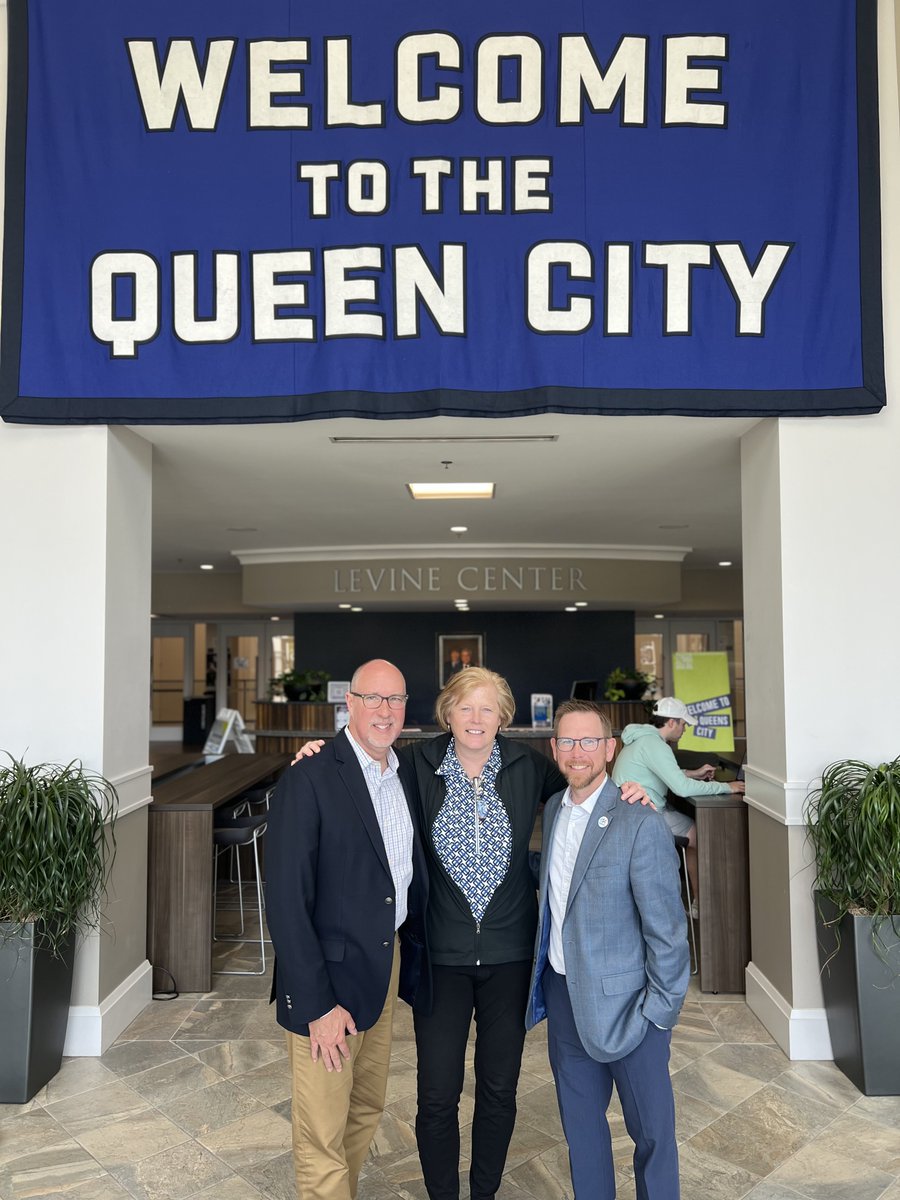 Thrilled to welcome Erik Christianson, Executive Director of College Sports Communicators, and Beau White, Director of Communications and Brand Strategy at College Sports Communicators, to our campus today! Together, Royals Rise! #QUeenCity #RoyalsRise #CLT