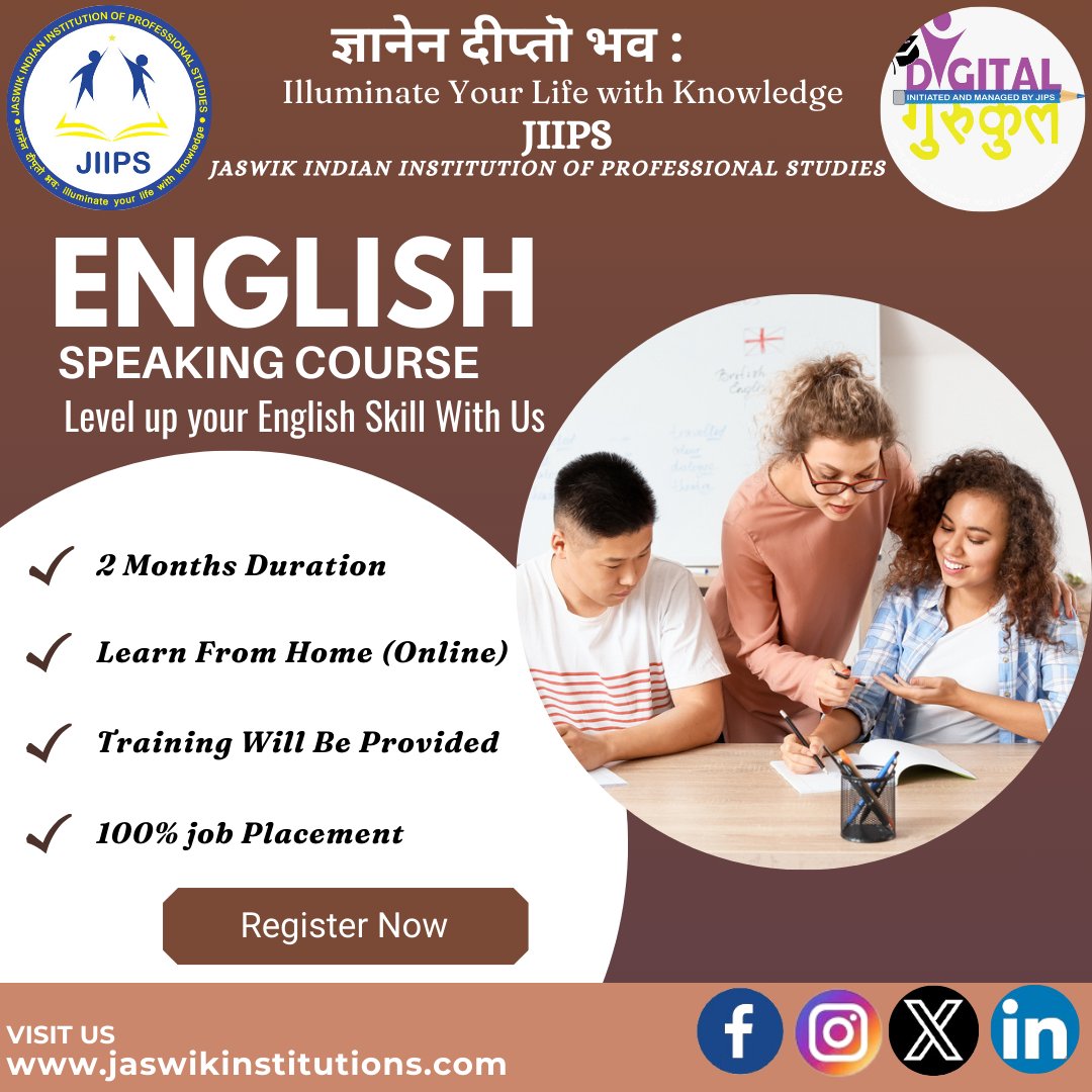 Master Fluent English: Join Our Comprehensive Speaking Course Today! #jaswikindianinstitutionofprofessionalstudies #LearnEnglish #EnglishCourse #SpeakingSkills #LanguageLearning #FluentEnglish #EnglishSpeaking #LanguageCourse #ImproveEnglish #CommunicationSkills #EnglishClass