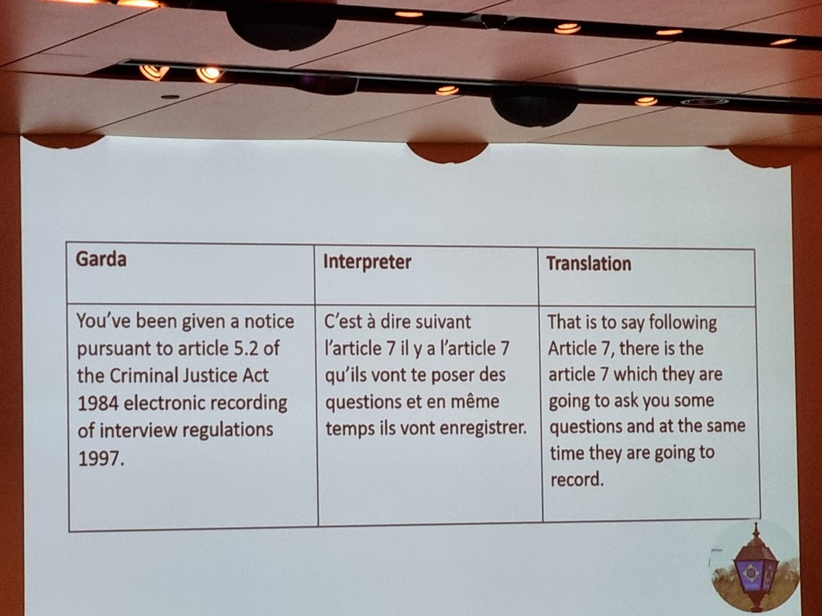 This is what happens when you hire unqualified people as court interpreters! Appaling example from Ireland presented by Prof. Mary Phelan at the EULITA conference in Athens