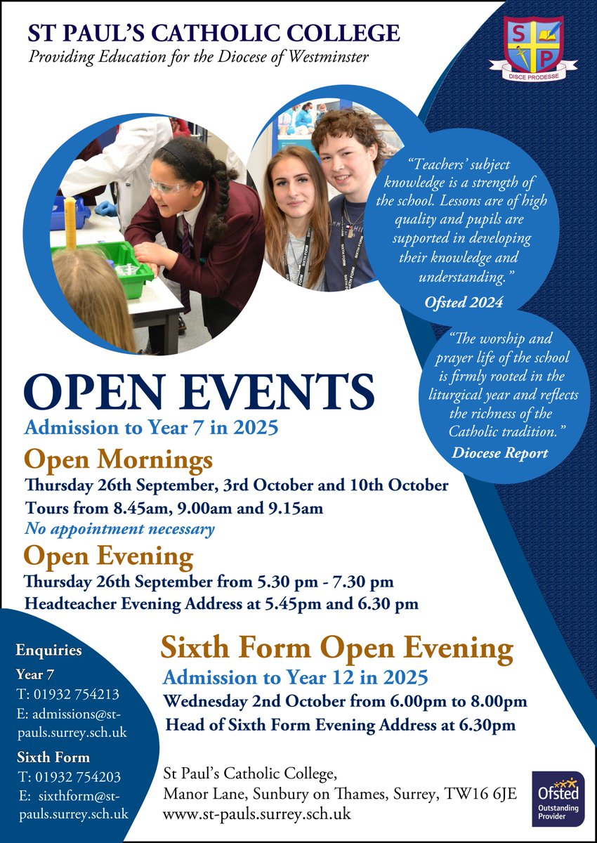 This year's Open Events at St Paul's for student admission in 2025. #schoolopendays #ofstedoutstanding #ofstedoutstandingprovider #surreysecondaryschools #faithschools #surreyschools #catholicschools #sunbury #ashford #staines #feltham #hampton #teddington #walton #surrey
2m