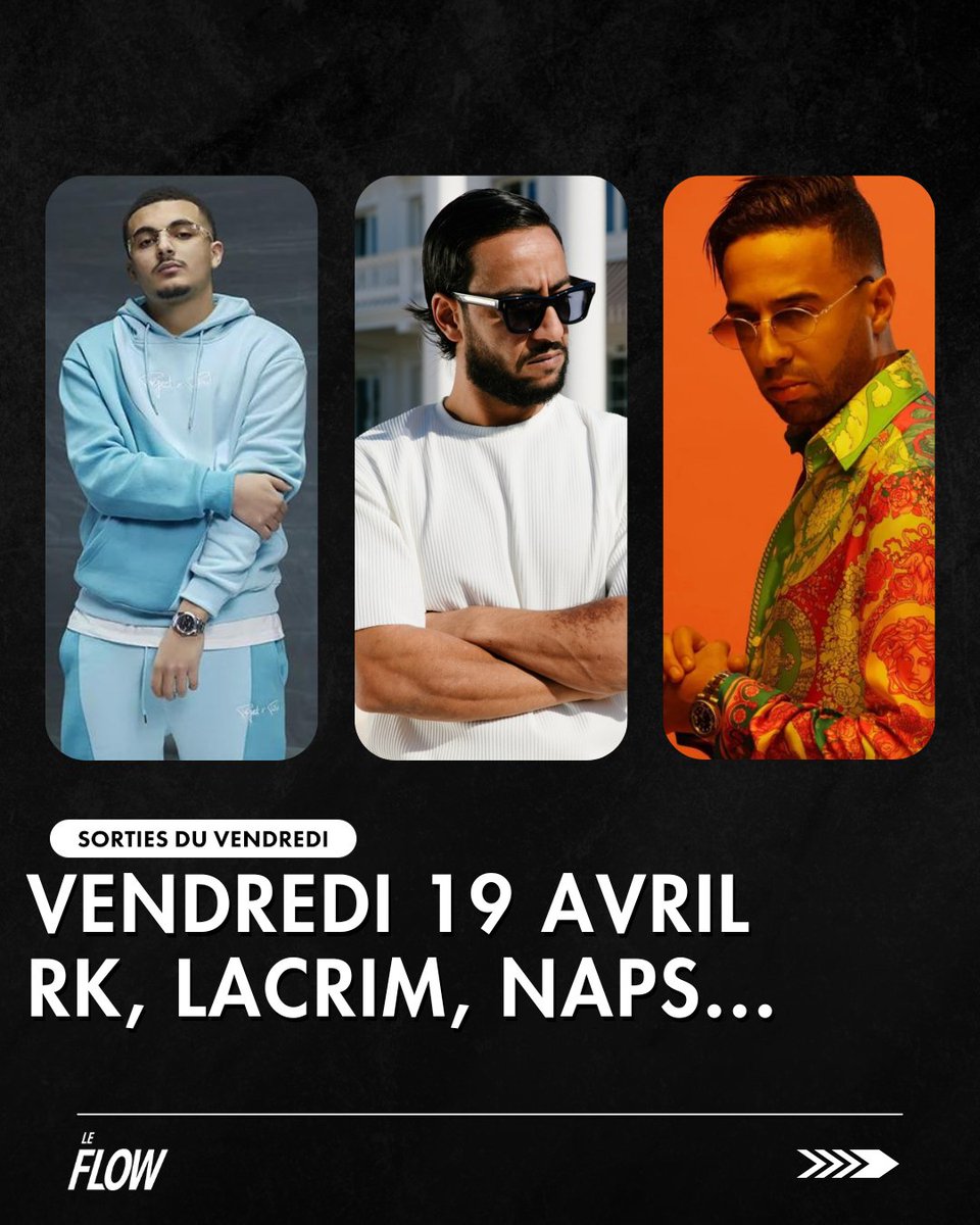 LeFlowtv's tweet photo. Les sorties du vendredi 19 avril sont là ! Vous allez écouter quoi ?

« Coffio » RK
« 7 VIES » Lacrim Feat. Sofiane Pamart
« RSQ3 » Naps
« Kulule » Naza
« LA VIE DU TRIPLE OG » Mac Tyer
« #ZEDEUDÉ (60) » Zed
« Dans la Benz » Jok'air

#Sortiesrap #Nouveautésrap #Musiqueactu https://t.co/qTp4ERPIIQ