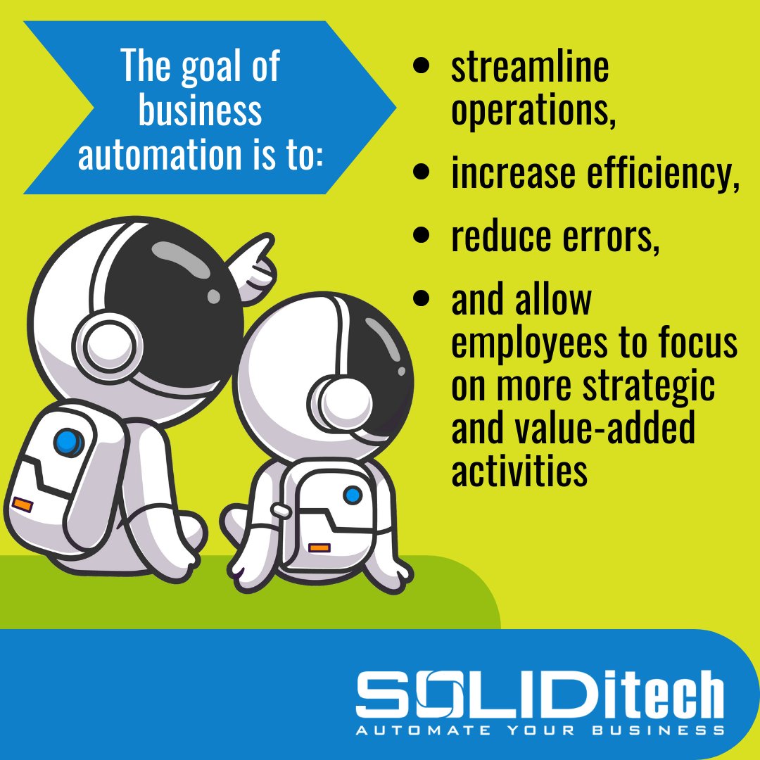 soliditech's tweet image. Business automation streamlines efficiency and opens the door for innovation by letting teams focus on what matters most

#BusinessAutomation #AutomateYourBusiness #SOLIDitech #EffectiveBusiness