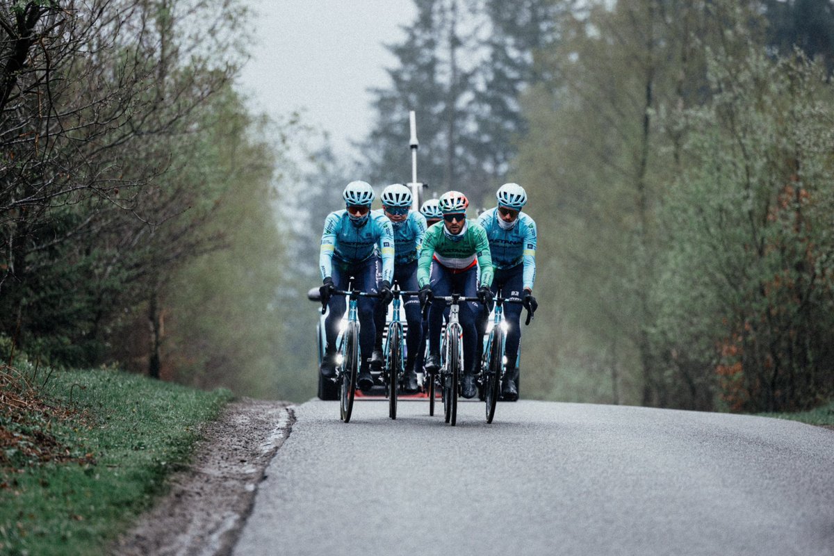 📷 PHOTOS: @LiegeBastogneL Recon training on the roads of Liège-Bastogne-Liège 🇧🇪 #LBL2024 #AstanaQazaqstanTeam