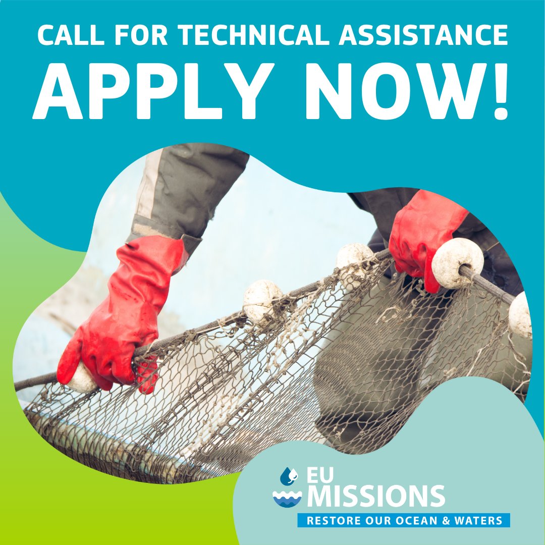 🎣 Do you work on a project related to fisheries? Apply for technical assistance to make judgements aligned with Mission Ocean and Waters objectives and make informed decisions for your community! 🗓️ Apply now until 24 May! bit.ly/3xbYfZW #MissionOcean