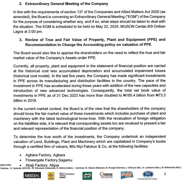 Interesting one from Nestle Nigeria PLC.  2023 of course was a very difficult year for every business in Nigeria. For large corporates like, Nestle, Nigerian Breweries, Cadbury, Dangote Sugar, and BUA Foods; it was FX losses galore. It was so steep that some of these coys' net