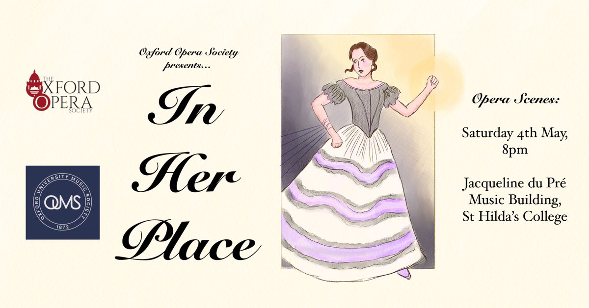 We are finally very pleased to announce this year's production: "In Her Place" - a concert of staged opera scenes ranging from Verdi to G&amp;S. Tickets are £12.50/£7.50 and can be booked here: ticketsource.co.uk/whats-on/oxfor…