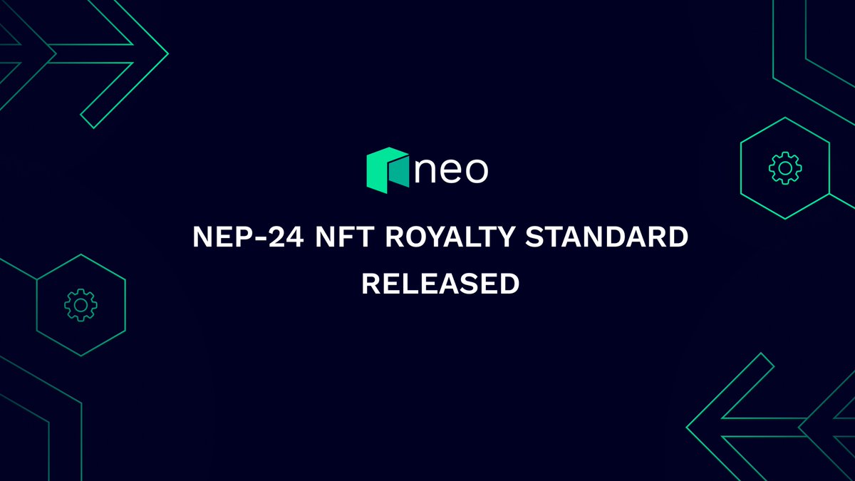 Neo has released the NEP-24 #NFT Royalty Standard. NEP-24 is a global standard for retrieving royalty payment information for Non-Fungible Tokens (NFTs), facilitating royalty payments across all NFT marketplaces in the Neo ecosystem. Learn more here: github.com/neo-project/pr…