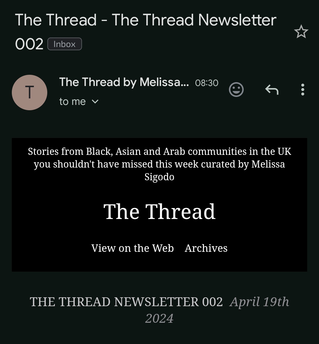 _ACNAC_'s tweet image. Look at you @MelissaSigodo delivering as promised. . . 🙌🏾 

People, get subscribed and be in the know 👊🏾

#TheThread #BlackAsianArabCommunities #BAAcUK #MelissaSigodo