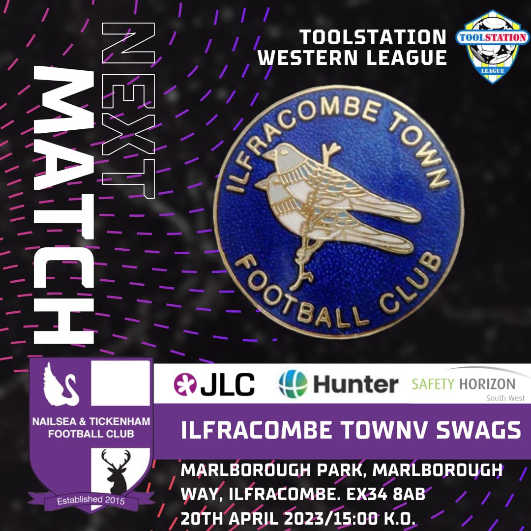 ⚽️NEXT MATCH⚽️ Tomorrow the Swags travel to @ilfcombeafc for their last away game of the season! 📍 Marlborough Park ⏰ 15:00 KO Come along and show your support for the Swags 💜 #swags @nailseapeeps @swsportsnews @TSWesternLeague