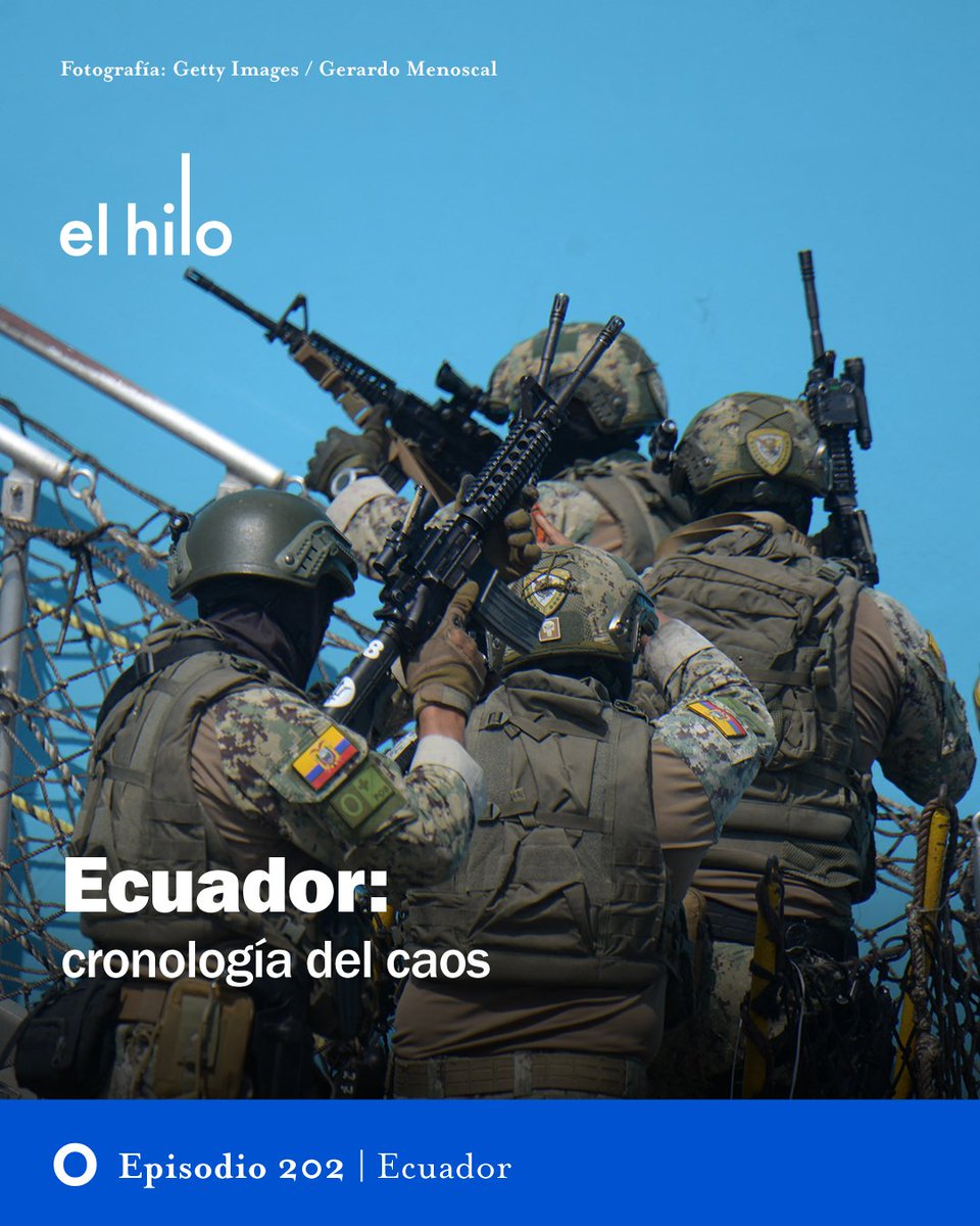 El 09 de enero de 2024 Ecuador vivió una de sus jornadas más violentas. Este domingo, en el país se decidirá si se quiere o no que las FFAA apoyen a la Policía en la lucha contra el crimen organizado. ¿Cómo es la encrucijada que se vive hoy en 🇪🇨? 🎧 elhilo.audio/podcast/ecuado…