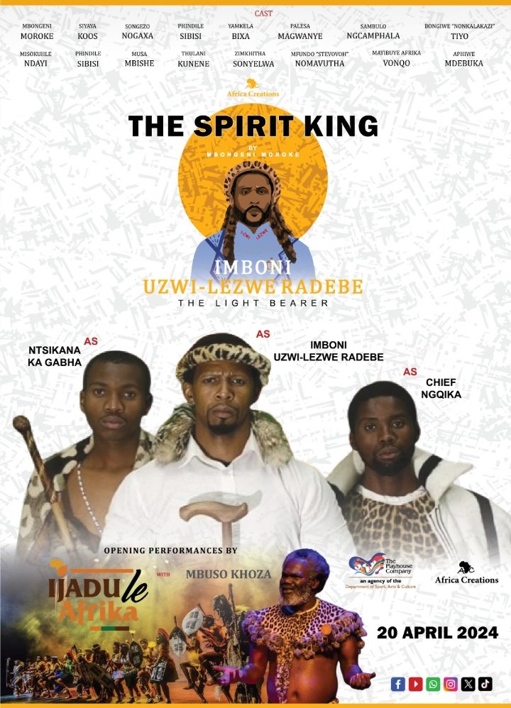 🔥🔥Africa Creations production is Launching the greatest story to hit the theatre stages.The Spirit King production, Will depict the true narrative of African indigenous Spirituality. 

Purchase your ticket now 👇🏻
webtickets.co.za/v2/Event.aspx?…

#thespiritking
#Imboniuzwilezweradebe