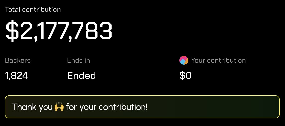 The $GSWP Public Sale has ended! - $2.1M Total Contribution - 1,824 Contributors Kindly be aware that the total contribution amount of $2,177,850 has yet to be finalized. This is because many outstanding contributions sent to the incorrect networks are still being handled