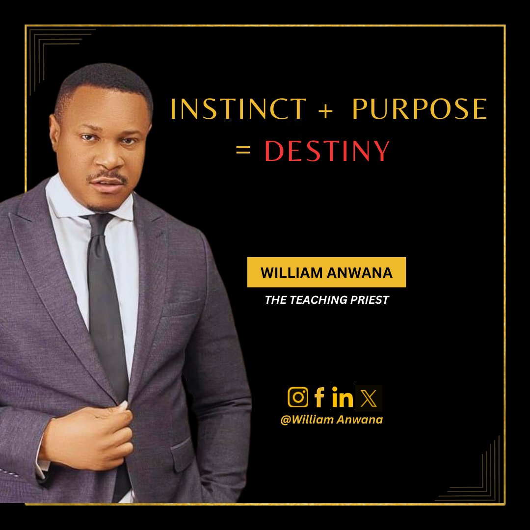 wilwana's tweet photo. Instinct + Purpose = Destiny
****************************
Too many of us run through life without a clear sense of direction and destination, beyond a driving need for financial abundance or ‘the good life’. https://t.co/F0JcRpR4Oh