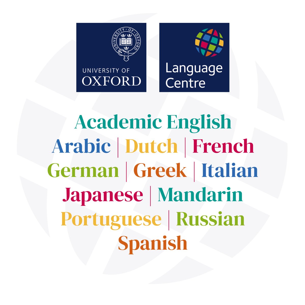 Did you know @OxUniLangCentre Modern Languages classes are open to all? Full funding available for students who need to learn a language for their studies. @OxUniLangCentre also run Academic English courses to support with spoken & written communication: lang.ox.ac.uk