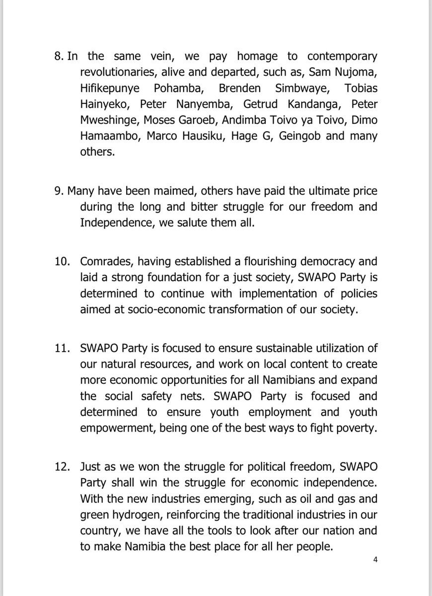SWAPONamibia's tweet photo. READπ| SWAPO Party statement on occasion of its 64th birthday anniversary, released on behalf of the rank & file of the Party by H.E.Dr. Netumbo Nandi-Ndaitwah, Vice-President of SWAPO & the Republic of Namibia. 19 April 2024, SWAPO National Headquarters, Windhoek.
#SWAPOAt64 https://t.co/1IetBBRqqE