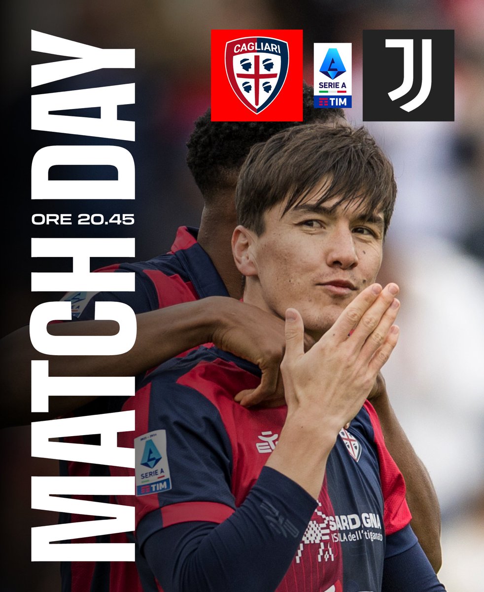 🔴 𝐌𝐚𝐭𝐜𝐡 𝐃𝐚𝐲 🔵 ⚽️ #CagliariJuve ⏰ Ore 20.45 🏟️ Unipol Domus 📺 Live su @DAZN_IT e @SkySport