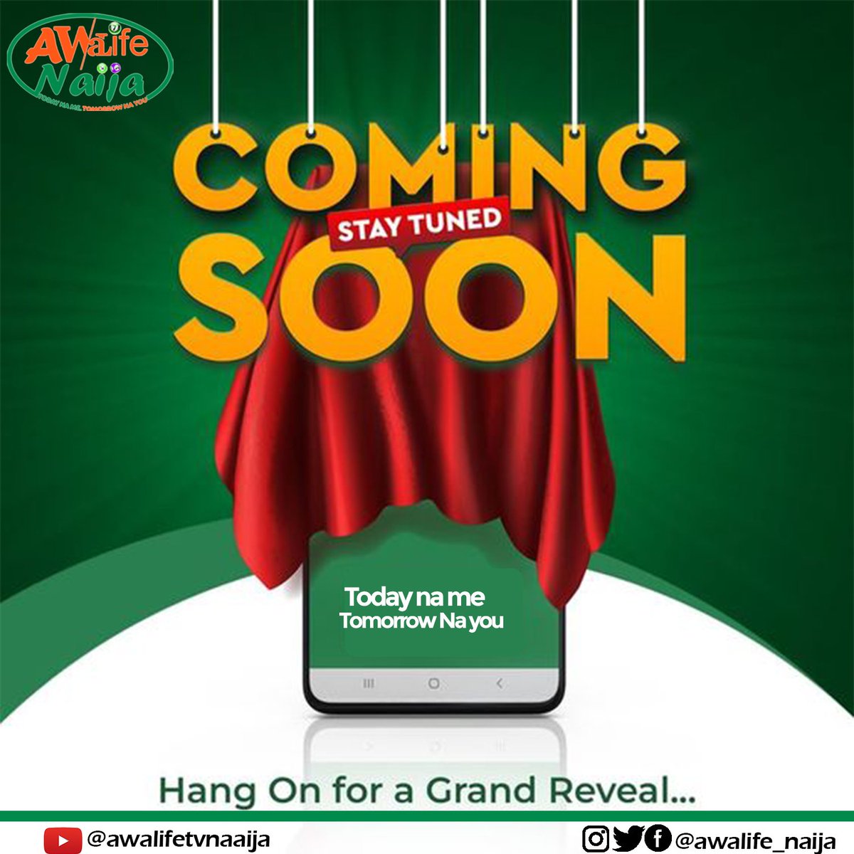 The time has almost come to share it with all of you! Something BIG is on the horizon and we couldn't be more thrilled to reveal it soon. Coming soon .........
#awalifenaija #jackpot #SomethingBigIsComing #StayTuned #ExcitingNews