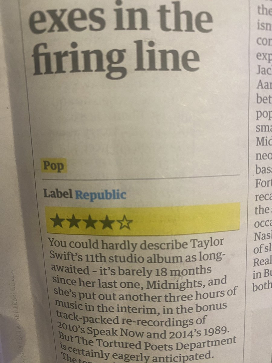 martinmoscrop's tweet photo. Taylor Swift 4 stars, ACR 4 stars. That’s 1 all. Let’s see how many billion we can steam now @acrmcr #ItAllComesDownToThis https://t.co/CxyGNrDPRZ