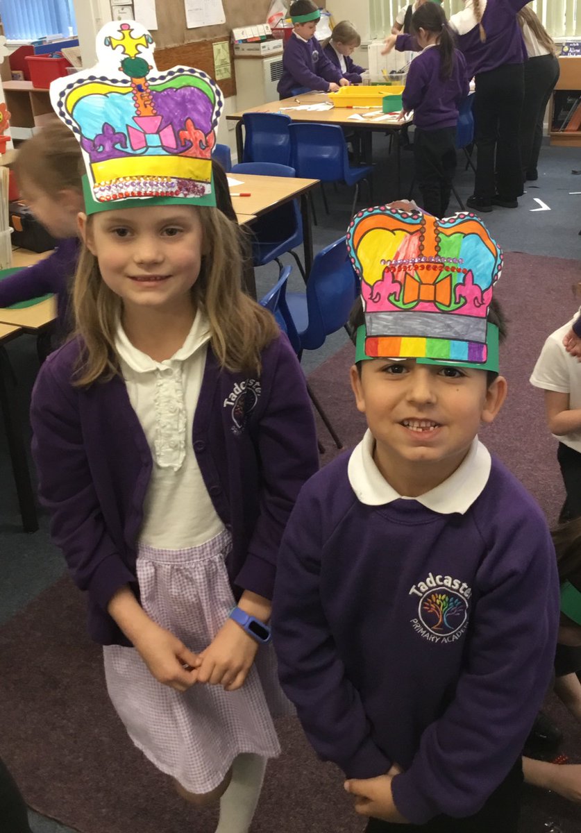 Team Jupiter have designed and created their own crown to wear.  We have been learning about the three longest reigning monarchs. Queen Elizabeth I, Queen Victoria and Queen Elizabeth II, 
#TadcasterHistory <a href="/eboractrust/">Ebor Academy Trust</a>