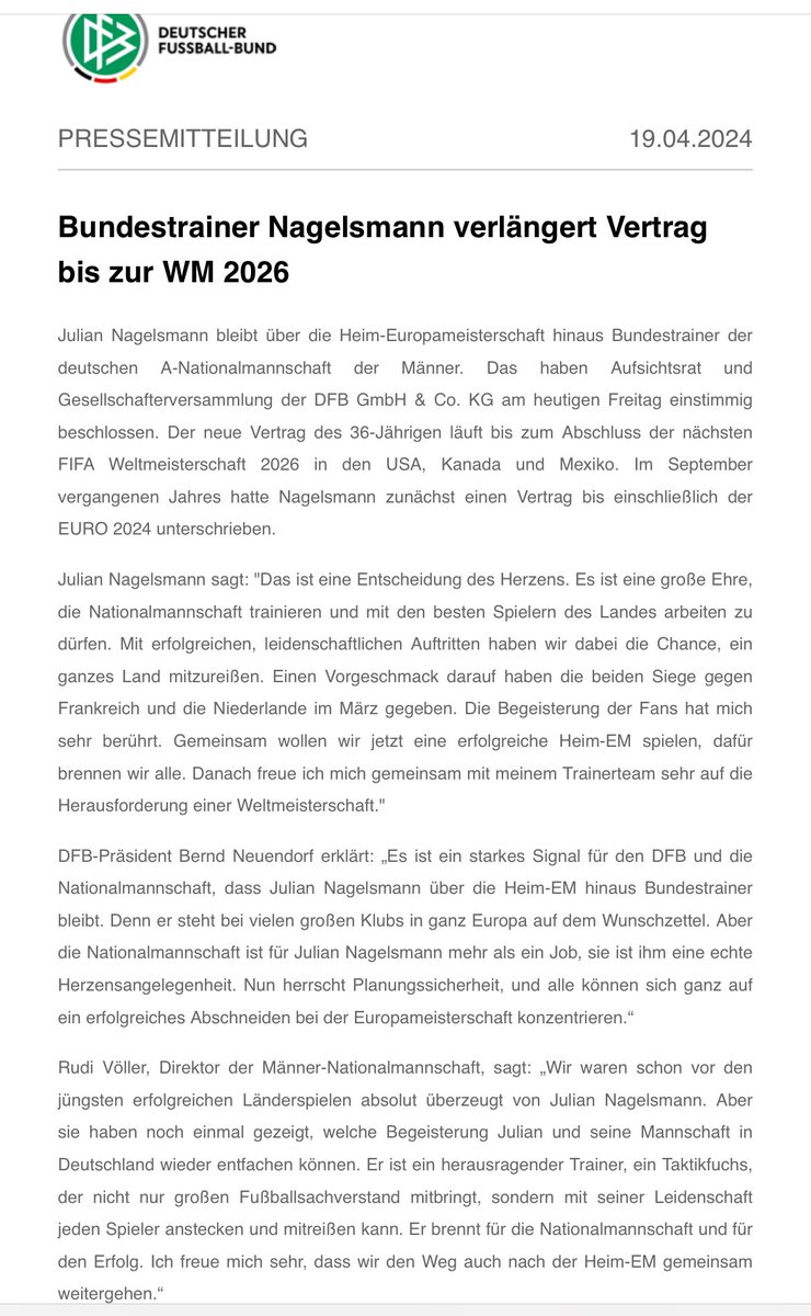 Das ging dann doch schneller als gedacht. Aus meiner Sicht wäre eine Rückkehr von Julian #Nagelsmann nach München angesichts der Widerstände beim FCB auch schwierig geworden. Gleichwohl hat der #FCBayern nach der 2. Absage ein massives Problem bei der Trainersuche