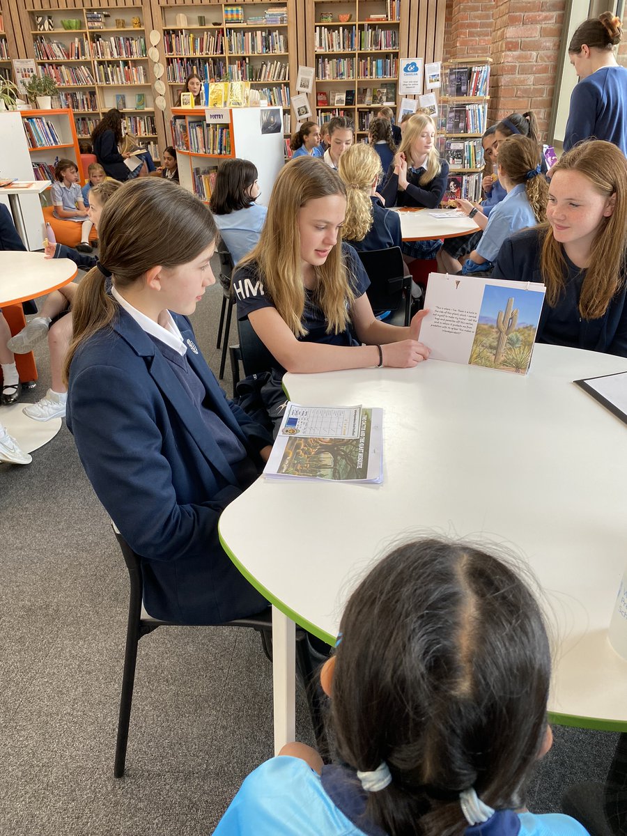 Year 8 Geography students at King's created their own children's book about desert ecosystems, before reading them to Year 4 Warwick Prep pupils in our lovely library. A perfect opportunity for collaboration! @KHSWarwick @WarwickPrep #geography #creativity #collaboration