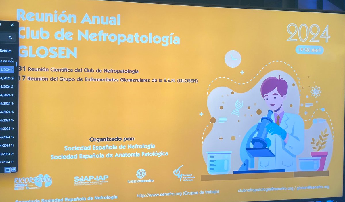 Nefropatologia GLOSEN kicked up ❗️❕❗️❕arranca con una serie de casos complejos y raros que nos hace reflexionar @SENefrologia @nfrgermanstrias