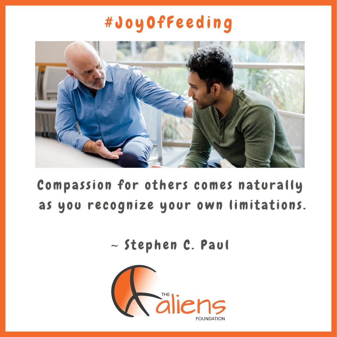 Compassion for others comes naturally as you recognize your own limitations.

~ Stephen C. Paul

#TheAliensAngels #AliensAngels #TheAliensFoundation #JoyOfFeeding #Pune #India #Food #Hunger #kind #kindness #words #wordsmatter #wordstoliveby #bekind #kindnessmatters