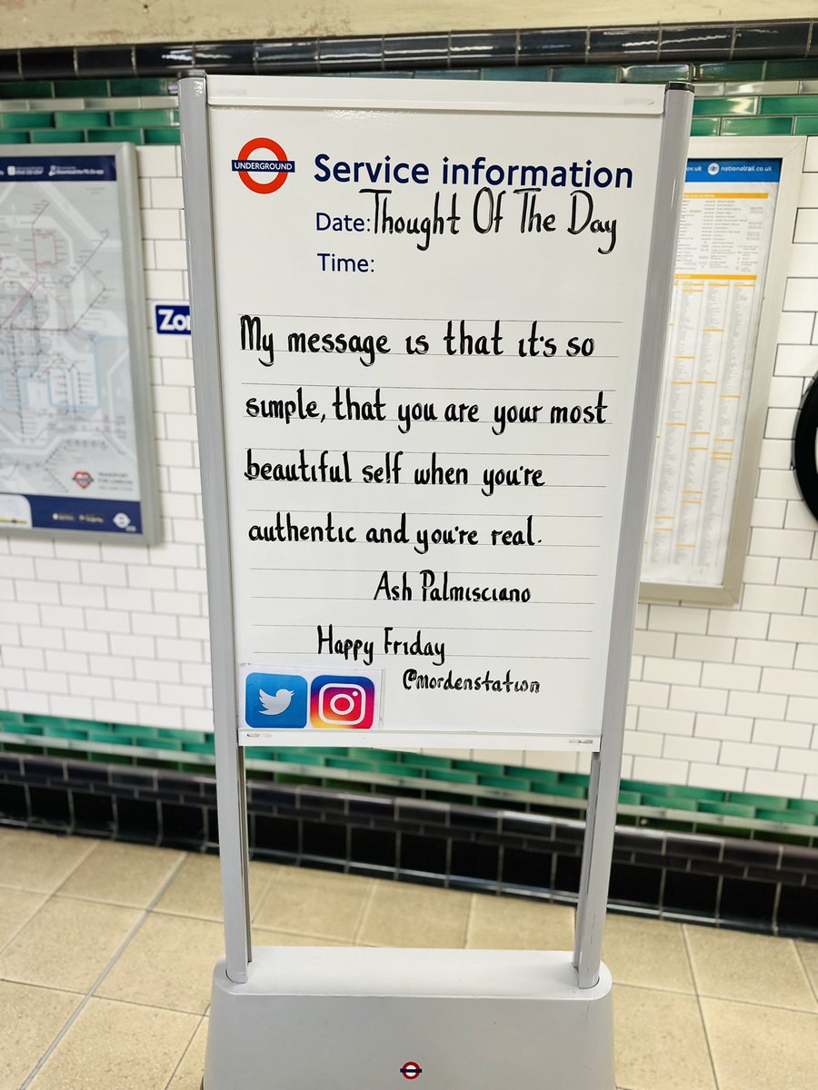 Friday 19th April 2024 Thought Of The Day From Morden Underground Station